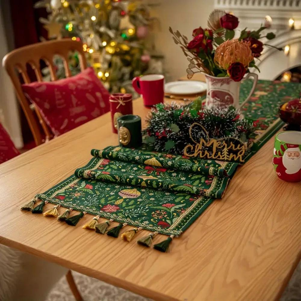 Tapestry Botanical Holiday Table Runner by Casa & Beyond