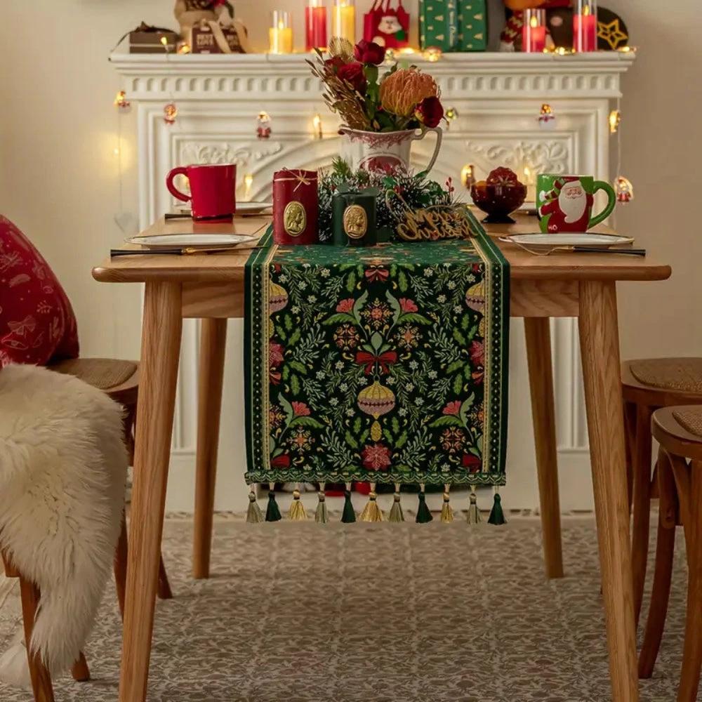 Tapestry Botanical Holiday Table Runner by Casa & Beyond