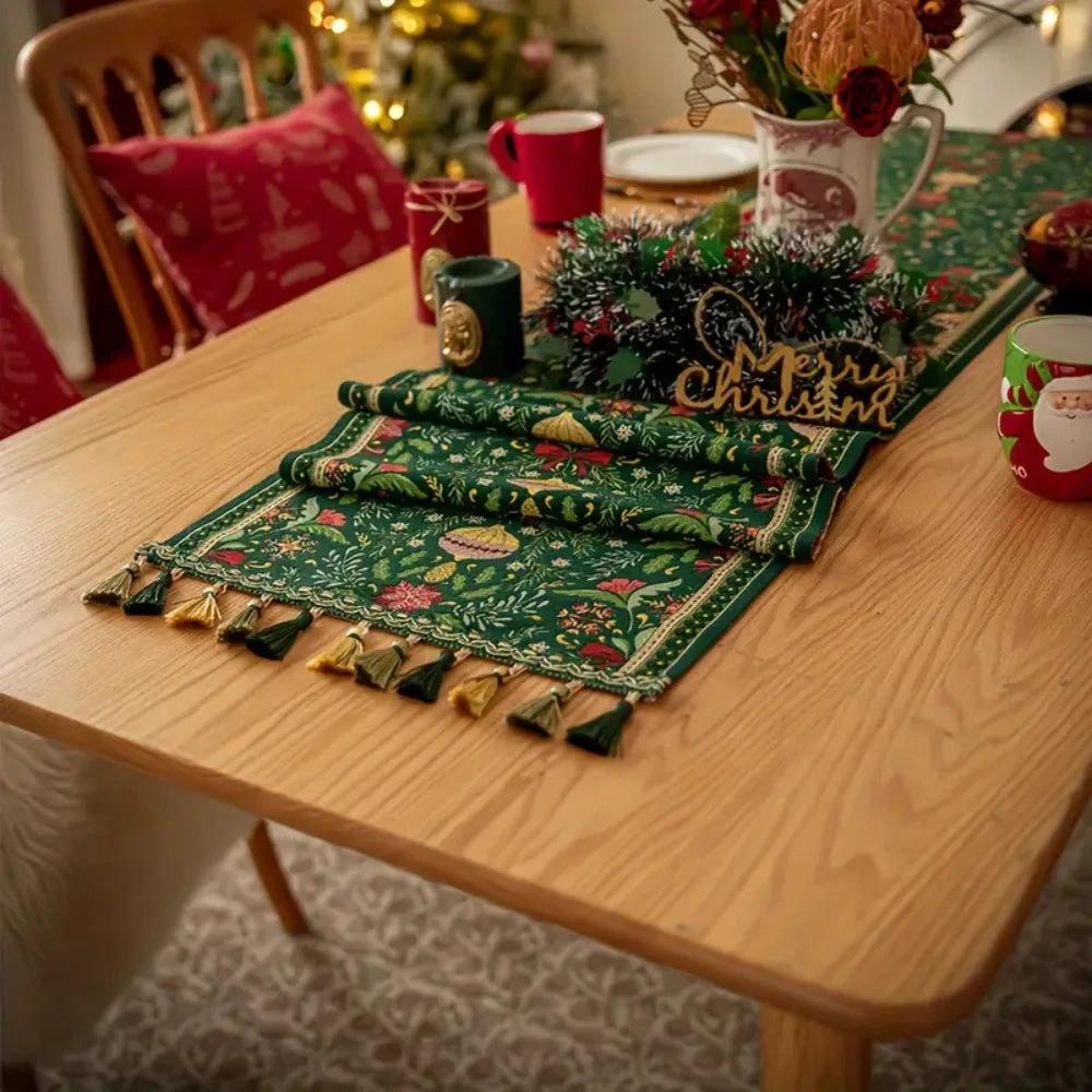 Tapestry Botanical Holiday Table Runner by Casa & Beyond