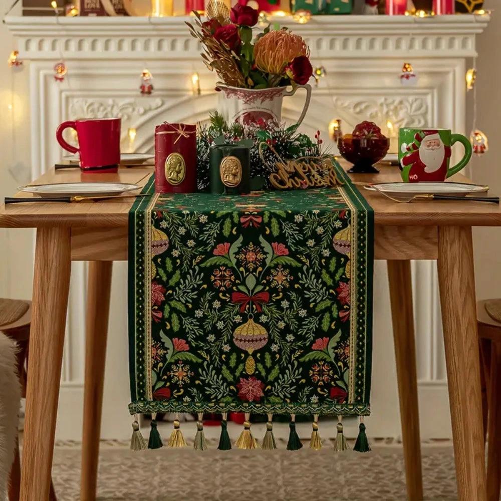Tapestry Botanical Holiday Table Runner by Casa & Beyond