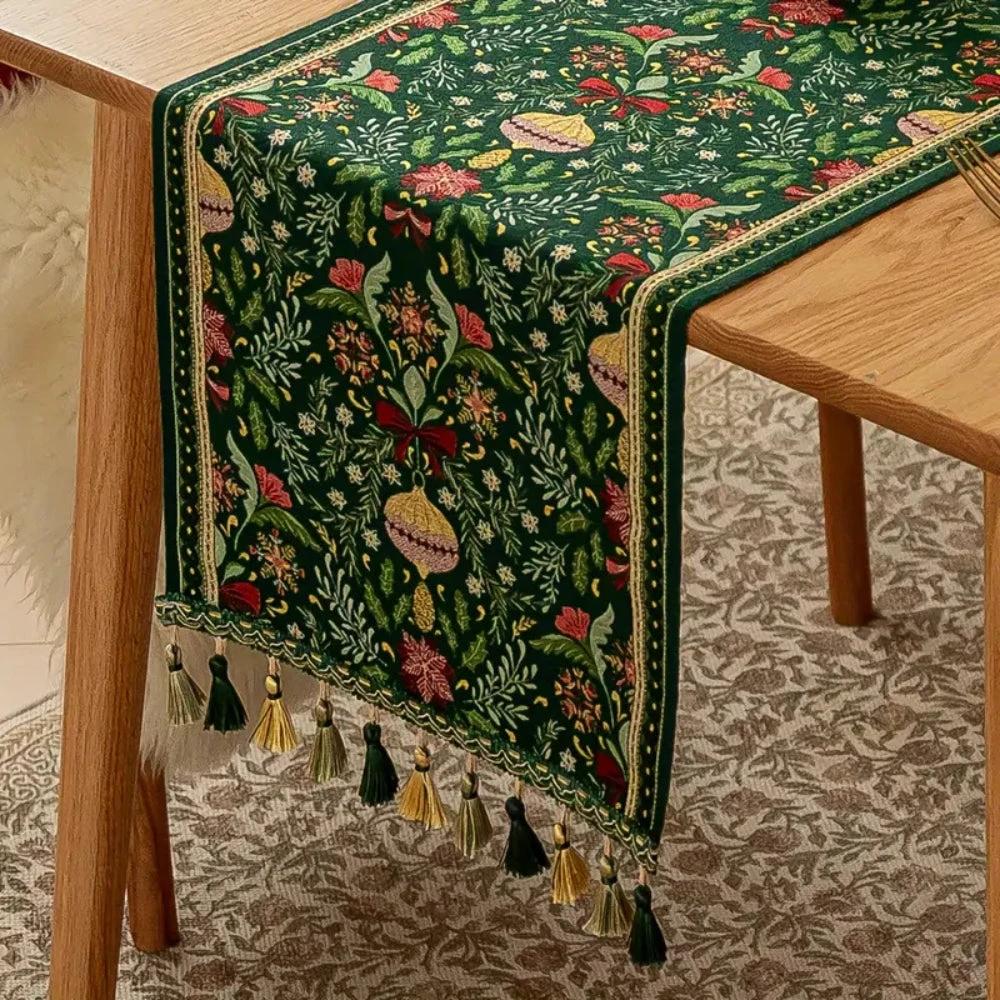 Tapestry Botanical Holiday Table Runner by Casa & Beyond