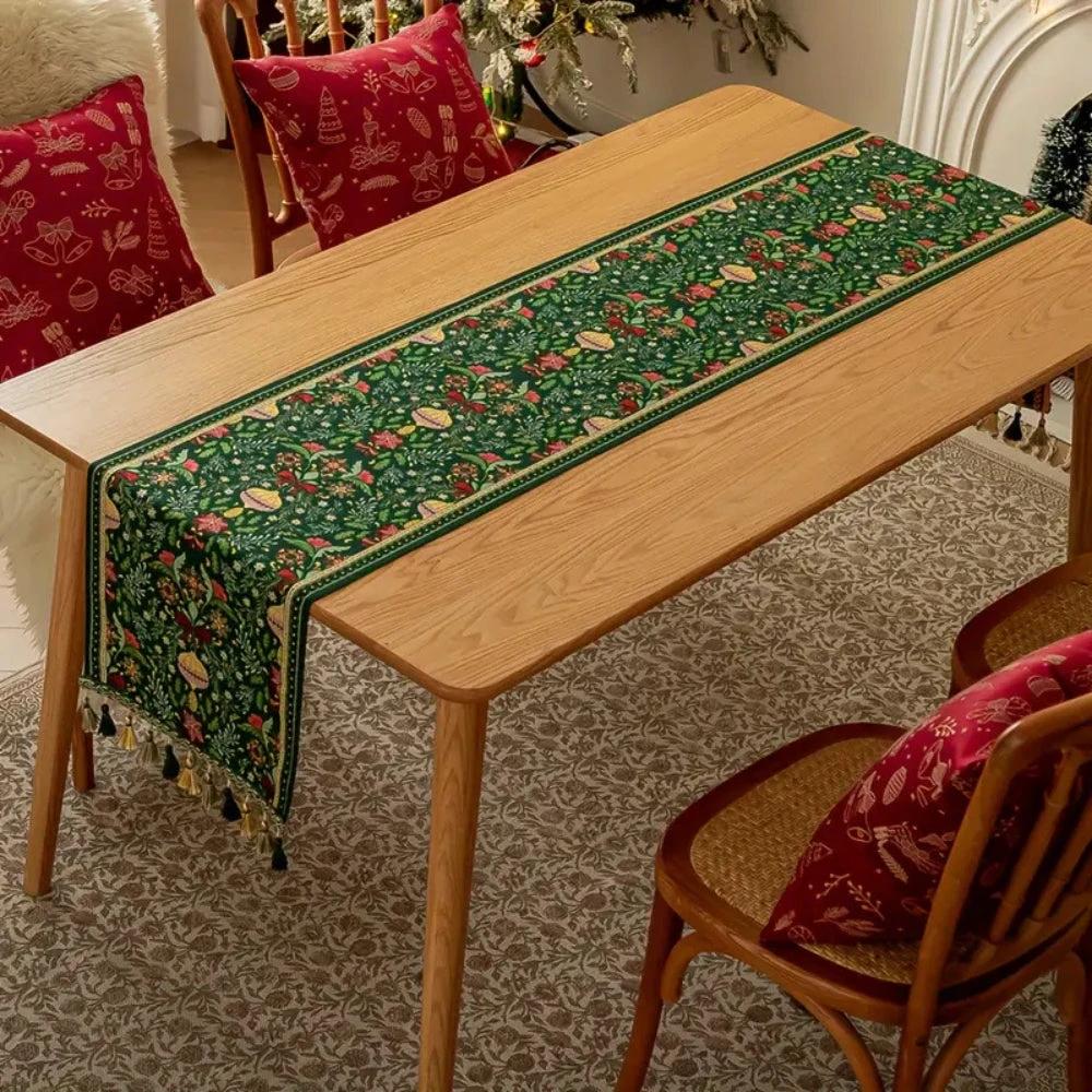 Tapestry Botanical Holiday Table Runner by Casa & Beyond
