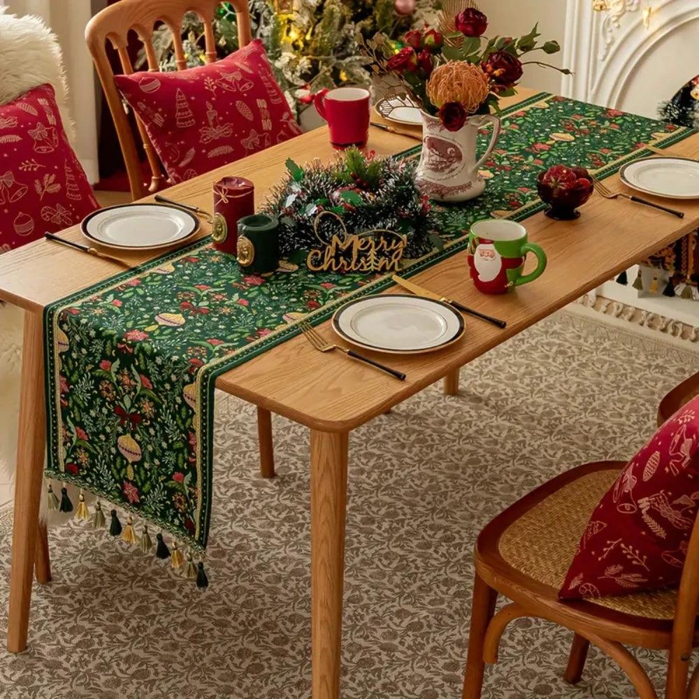 Tapestry Botanical Holiday Table Runner by Casa & Beyond