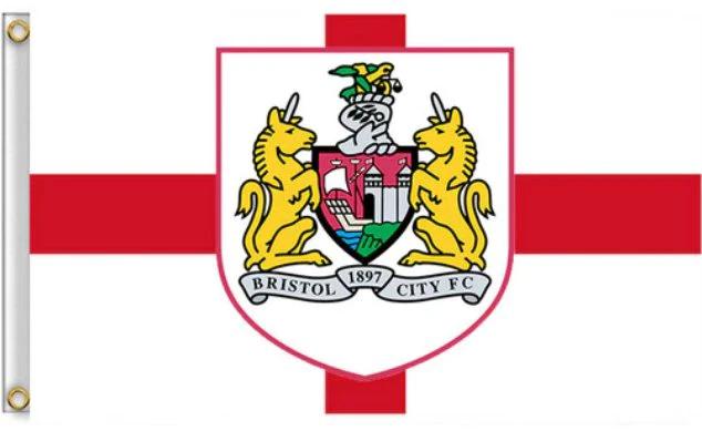 Bristol City Football Club Flag 3x5ft Banner polyester Red White by flagsjustdoit