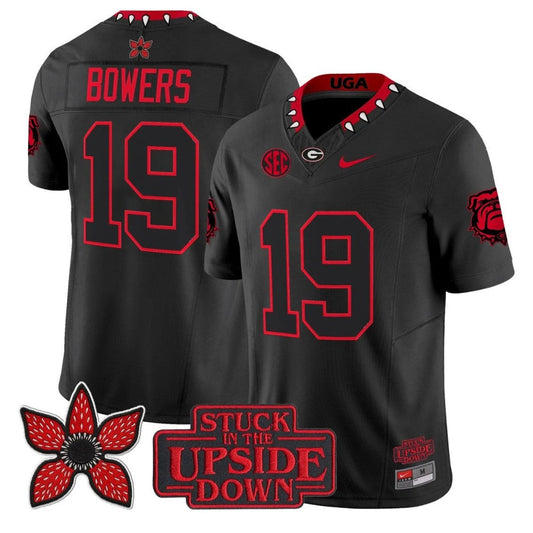 Brock Bowers Jersey #19 Georgia Bulldogs Stranger Things Edition Vapor Stitched by NCAA Football Jersey
