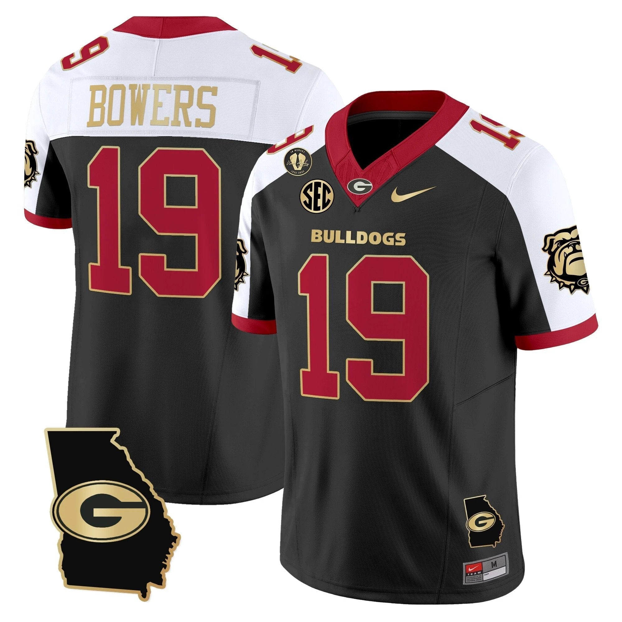 Brock Bowers Jersey #19 Georgia Bulldogs 2025 Georgia Map, Vince Dooley Stitched Alternate by My Store