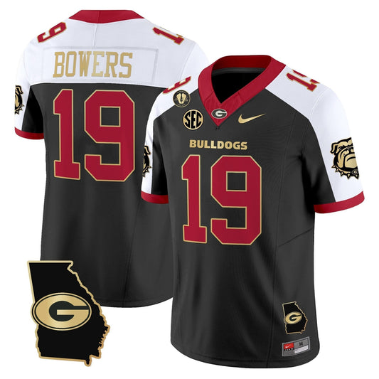 Brock Bowers Jersey #19 Georgia Bulldogs 2025 Georgia Map, Vince Dooley Stitched Alternate by My Store