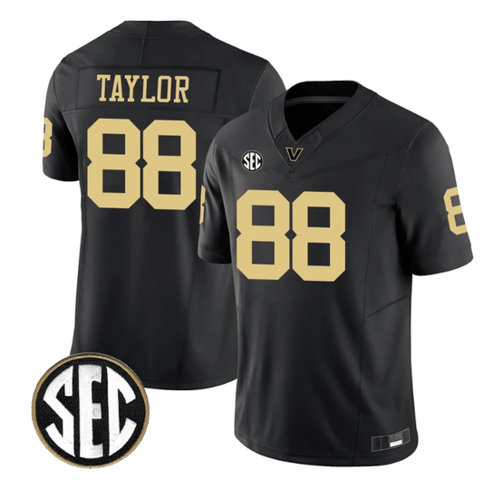 Brock Taylor Jersey #88 Vanderbilt Commodores College Football Stitched Black by My Store