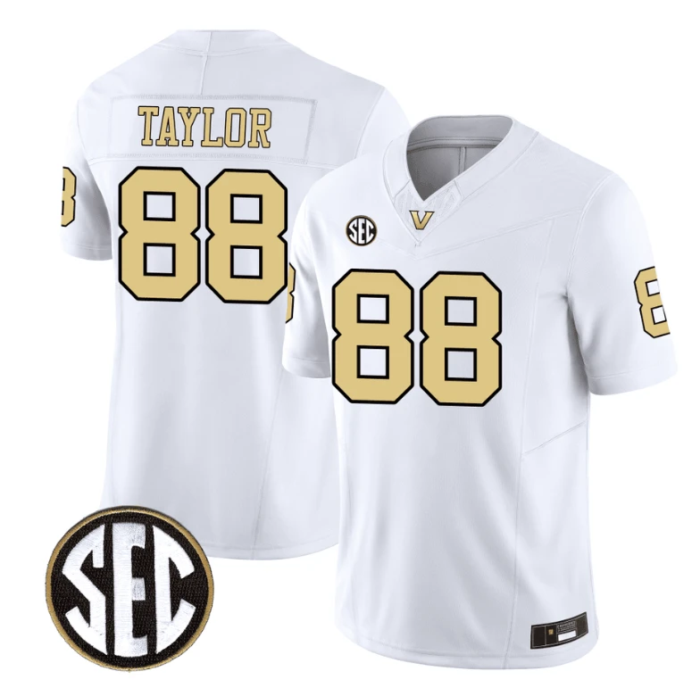 Brock Taylor Jersey #88 Vanderbilt Commodores College Football Stitched White by My Store
