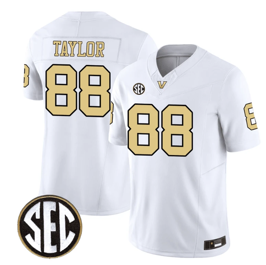 Brock Taylor Jersey #88 Vanderbilt Commodores College Football Stitched White by My Store