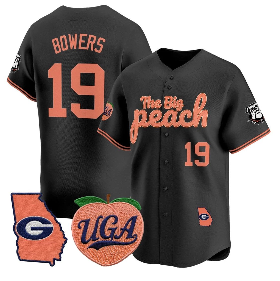 Brock Bowers Jersey #19 Georgia Bulldogs The Big Peach Baseball Stitched by My Store