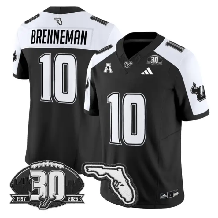 Brody Brenneman Jersey #10 South Florida Bulls 30th Patch Stitched by My Store NCAA Football Jerseys