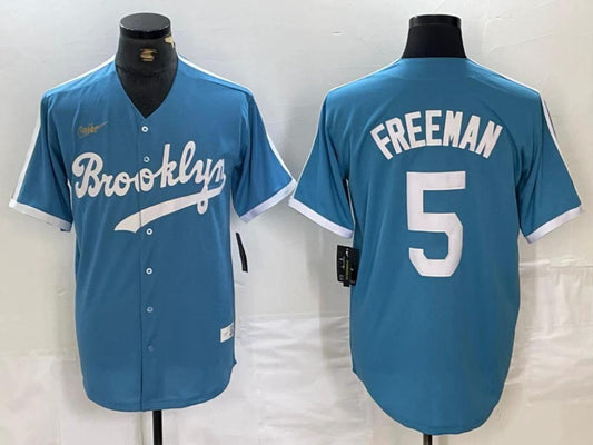 Brooklyn Dodgers Clayton Kershaw Light Blue Throwback Jersey by My Store
