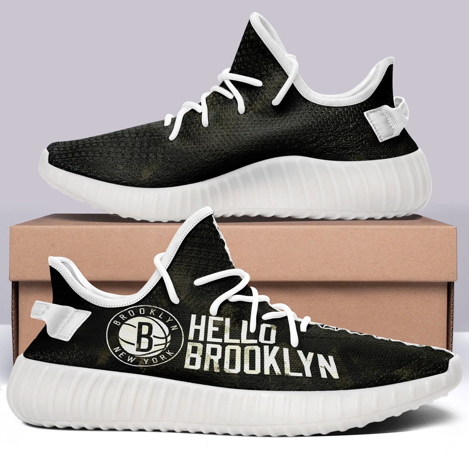 Brooklyn Nets NBA 350v Yeezy Sneakers For Men Women Fans by Crocs