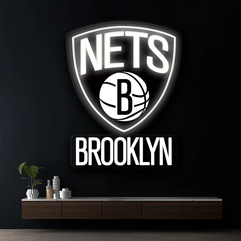 Brooklyn Nets NBA Led Neon Sign Wall Decor by Neonchics Signs
