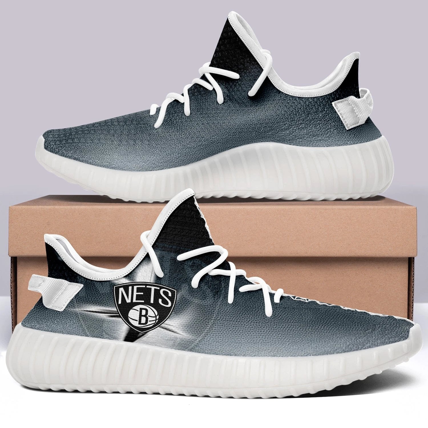 Brooklyn Nets NBA 350v Yeezy Sneakers For Men Women Fans by Crocs