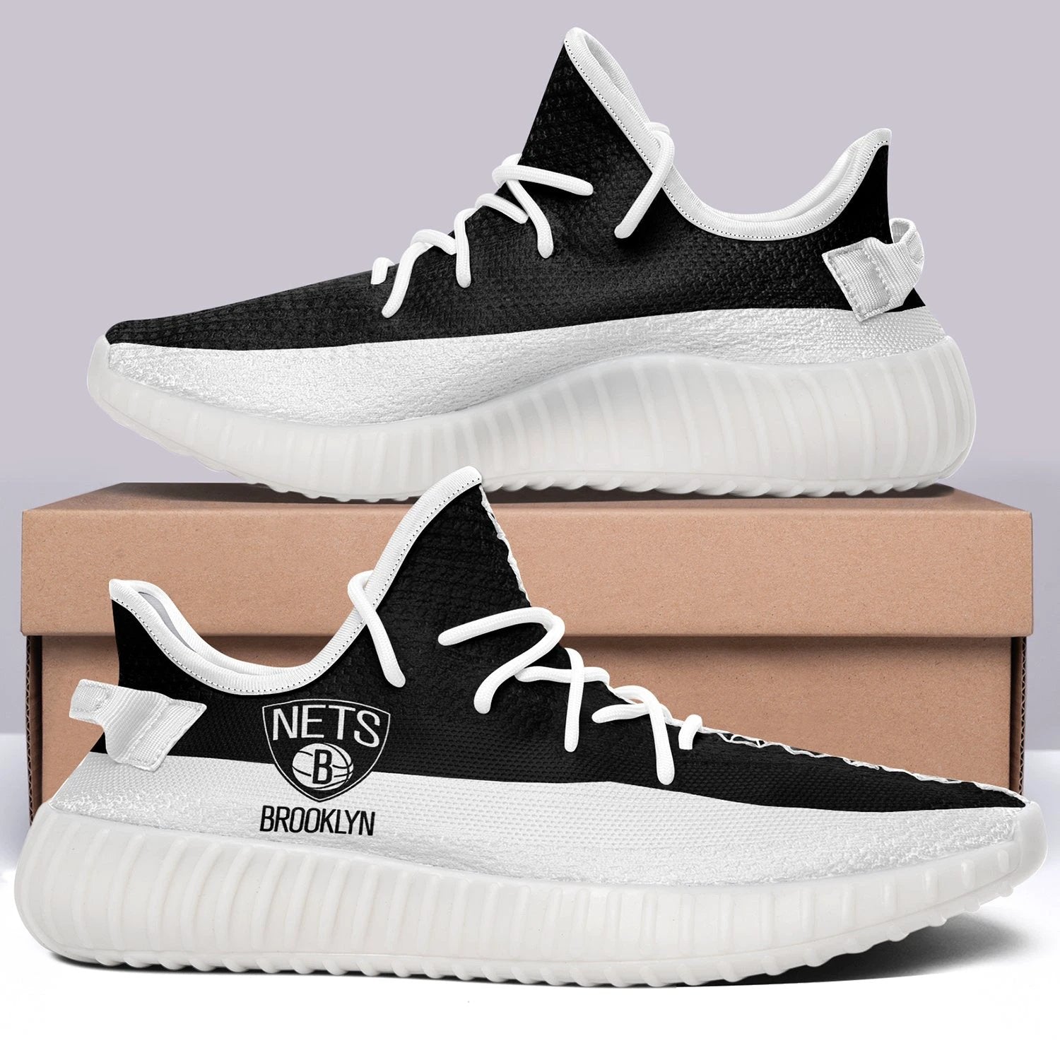 Brooklyn Nets NBA 350v Yeezy Sneakers For Men Women Fans by Crocs