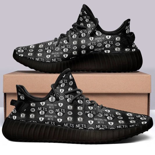 Brooklyn Nets NBA 350v Yeezy Sneakers Black For Men Women Fans by Crocs