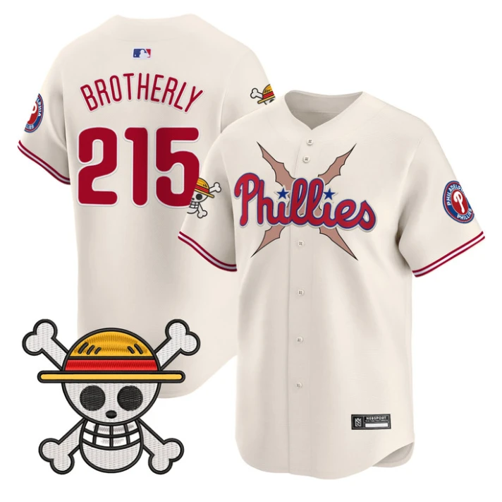 Brotherly Jersey #215 Philadelphia Phillies One Piece 2025 Stitched Cream by My Store