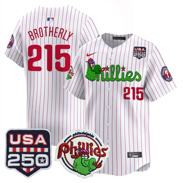 Brotherly Jersey #215 Philadelphia Phillies Phanatic 250 USA Stitched by My Store