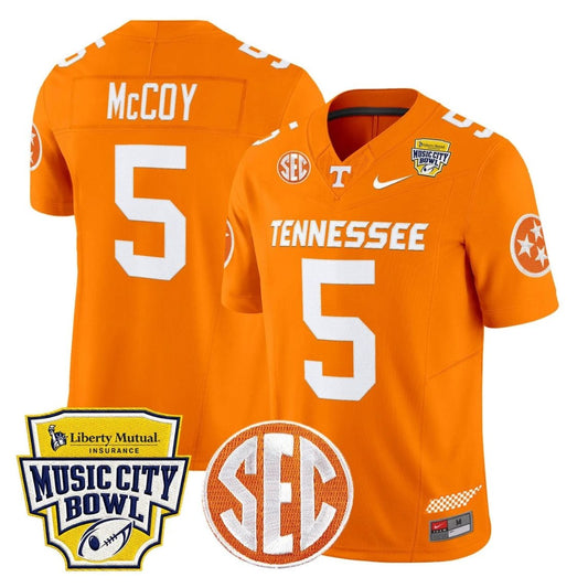 Bru McCoy Jersey #5 Tennessee Vols 2025 Music City Bowl Stitched Orange by NCAA Football Jersey