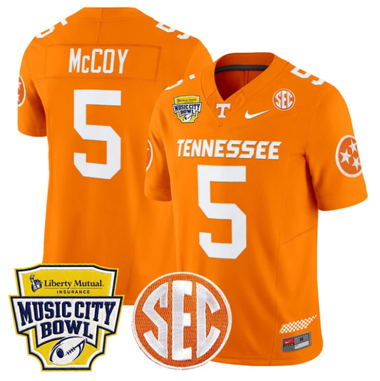 Bru McCoy Jersey #5 Tennessee Vols 2025 Music City Bowl Stitched Orange by NCAA Football Jersey