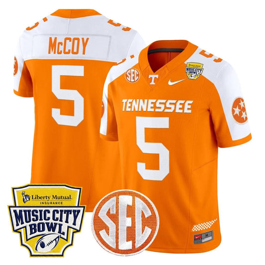 Bru McCoy Jersey #5 Tennessee Vols 2025 Music City Bowl Stitched Orange Alternate by NCAA Football Jersey