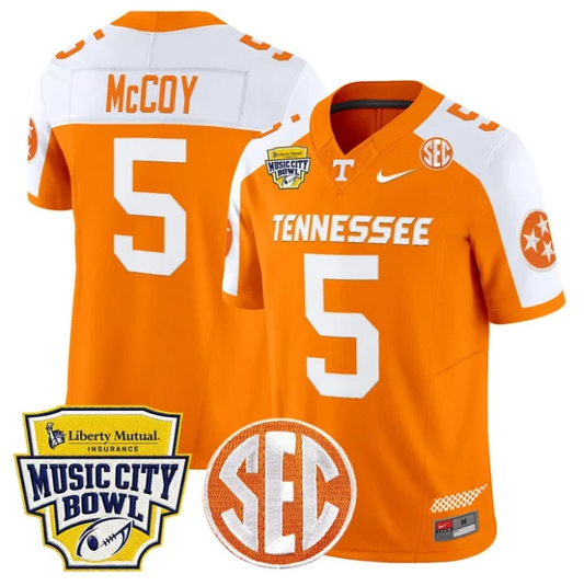 Bru McCoy Jersey #5 Tennessee Vols 2025 Music City Bowl Stitched Orange Alternate by NCAA Football Jersey