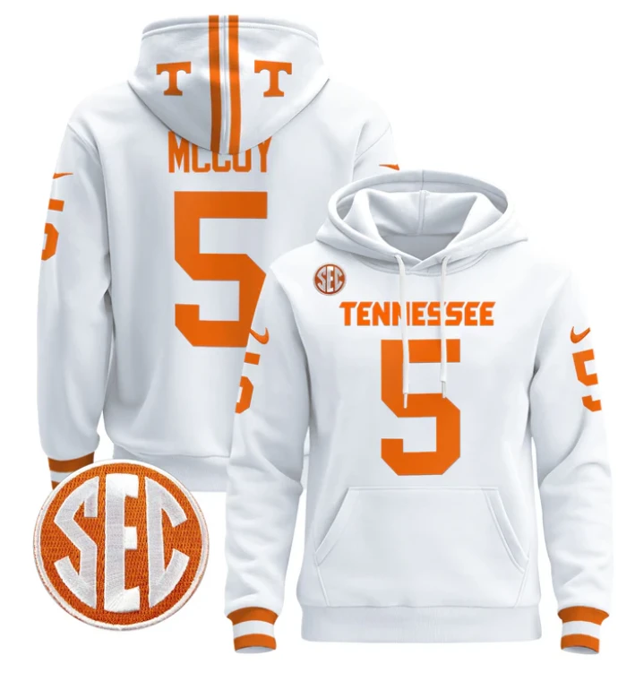 Bru McCoy Hoodie #5 Tennessee Volunteers Pullover Stitched by Hoodie Pullover