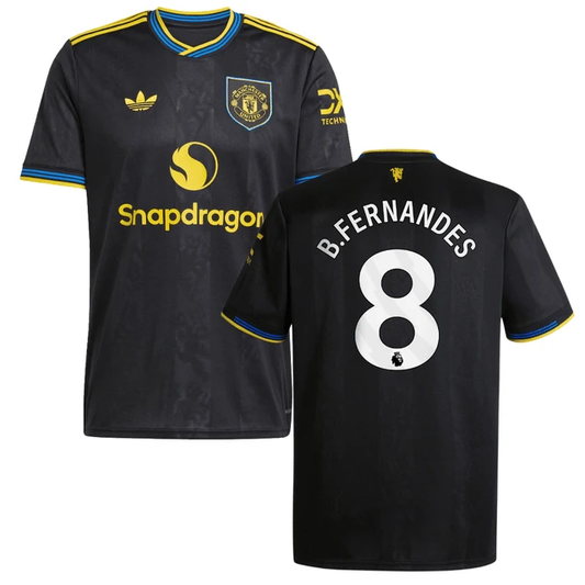 Bruno Fernandes 8 Manchester United 2025-26 Third Match Jersey – Black by Soccer Jersey