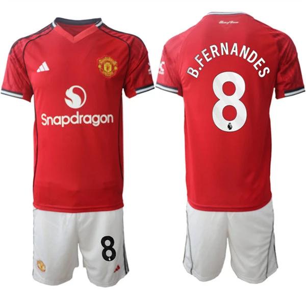 Bruno Fernandes Jersey #8 Manchester United Red Home 2025-26 Soccer Suit by Soccer Jersey