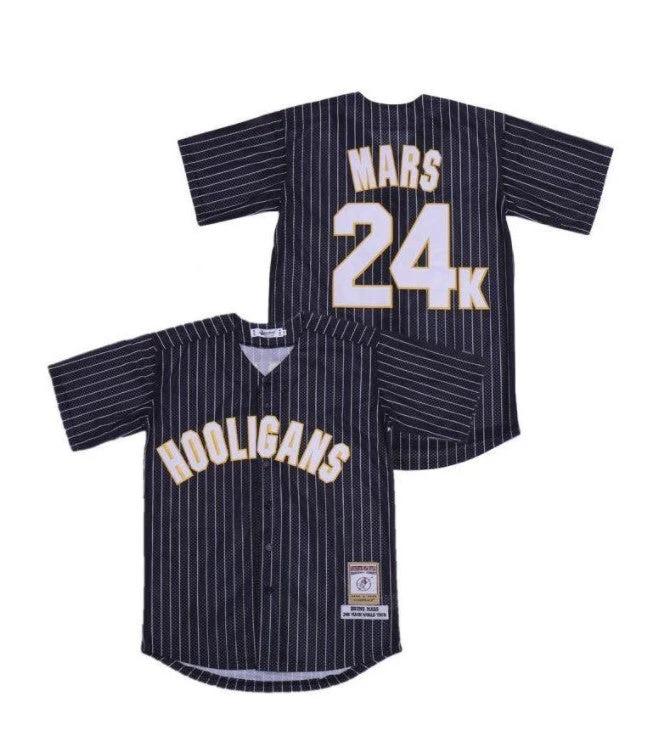 Bruno Mars Hooligans 24K Baseball Jersey Black by My Store