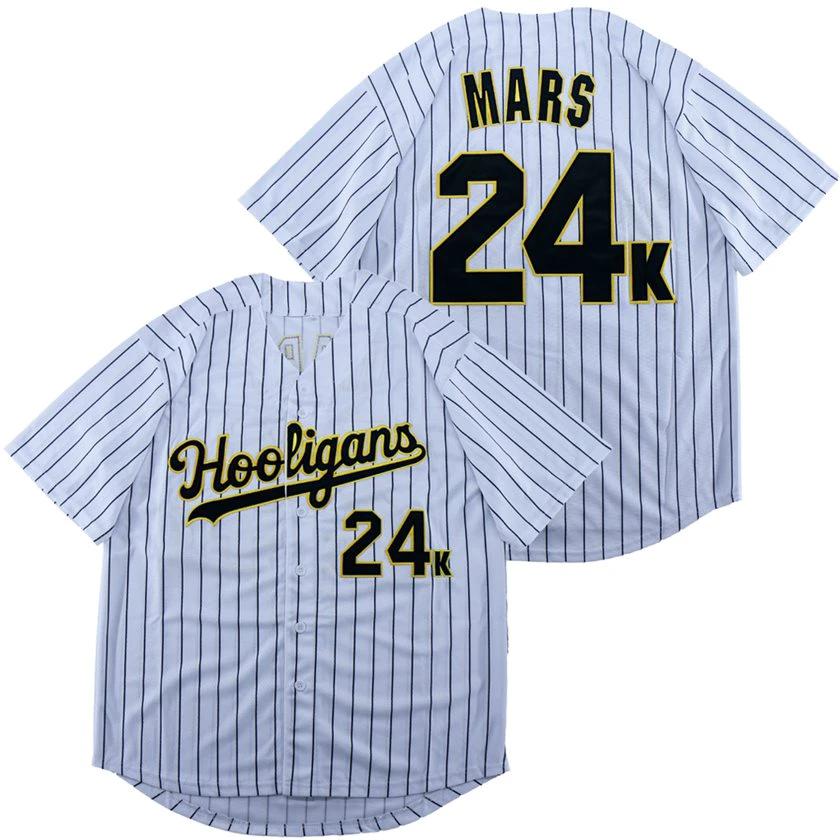 Bruno Mars Hooligans 24K Baseball Jersey White by My Store