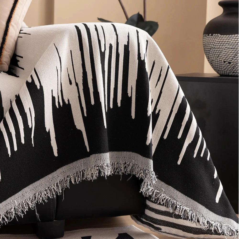 Brushstroke Vertical Pattern Chenille Sofa Cover by Casa & Beyond