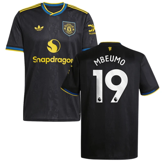 Bryan Mbeumo 19 Manchester United 2025-26 Third Match Jersey – Black by Soccer Jersey