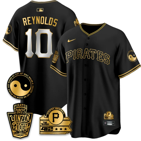 Bryan Reynolds Jersey #10 Pittsburgh Pirates Yinzerpalooza 2025 Black Gold by My Store