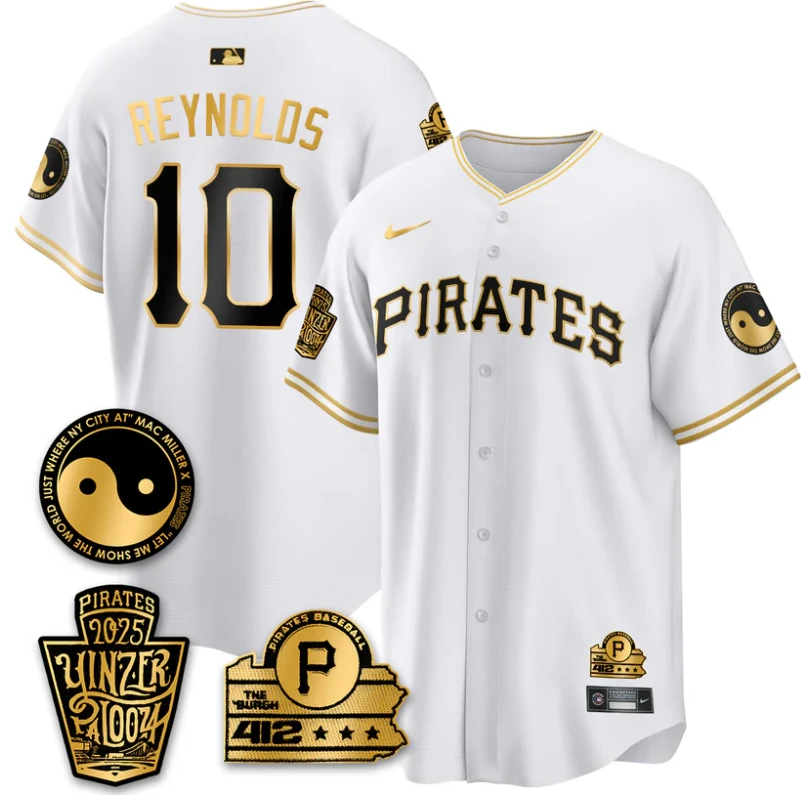 Bryan Reynolds Jersey #10 Pittsburgh Pirates Yinzerpalooza 2025 White Gold by My Store