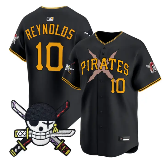 Bryan Reynolds Jersey #10 Pittsburgh Pirates One Piece Zoro Patch Stitched by My Store