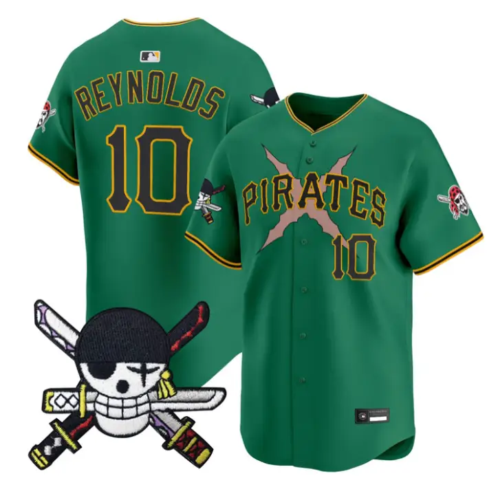 Bryan Reynolds Jersey #10 Pittsburgh Pirates One Piece Zoro Patch Stitched by My Store