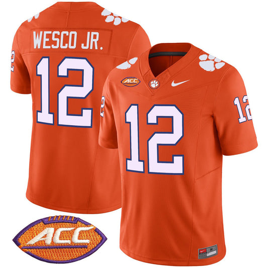 Bryant Wesco Jr Jersey #12 Clemson Tigers 2025 Vapor Limited Stitched Orange by My Store NCAA Football Jerseys
