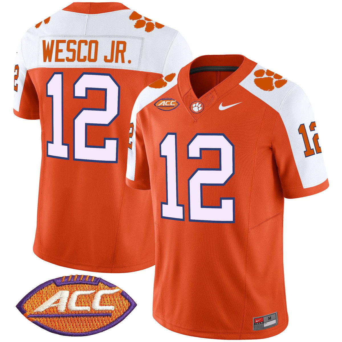 Bryant Wesco Jr Jersey #12 Clemson Tigers 2025 Vapor Limited Stitched Orange Alter by My Store NCAA Football Jerseys