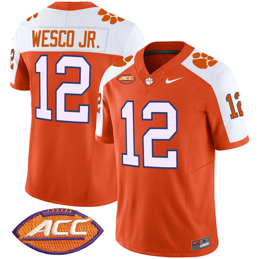 Bryant Wesco Jr Jersey #12 Clemson Tigers 2025 Vapor Limited Stitched Orange Alter by My Store NCAA Football Jerseys