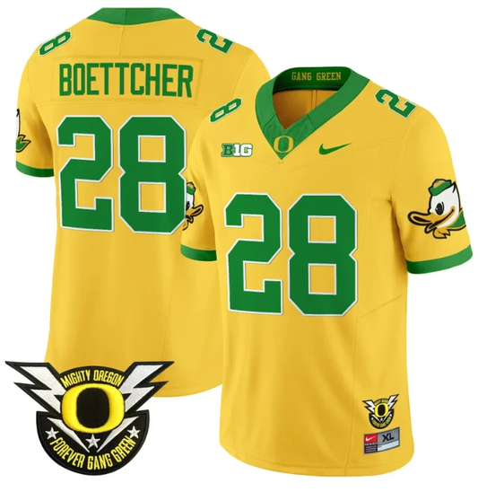 Bryce Boettcher Jersey #28 Oregon Duck Forever Gang Green Football Gold by My Store