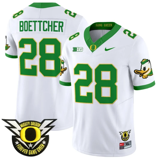 Bryce Boettcher Jersey #28 Oregon Duck Forever Gang Green Football White by My Store
