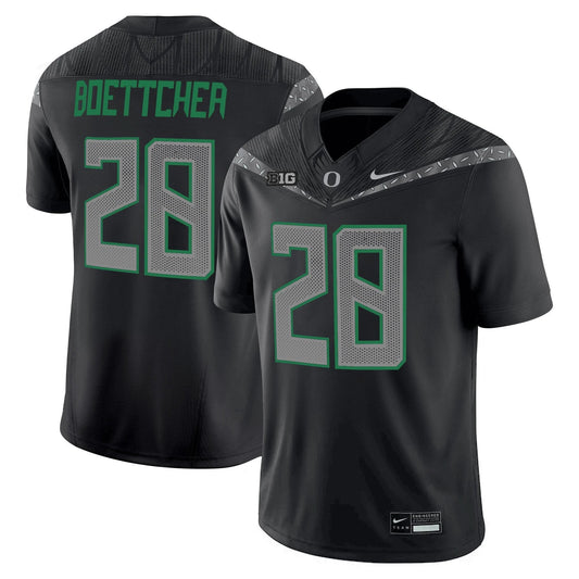 Bryce Boettcher Jersey #28 Oregon Ducks 2025 Vapor Limited V2 Stitched Black by My Store