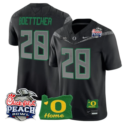 Bryce Boettcher Jersey #28 Oregon Ducks 2026 Peach Bowl Oregon State Black by My Store NCAA Football Jerseys