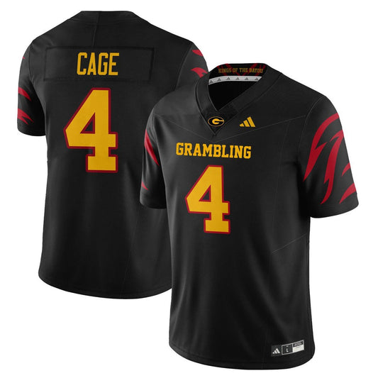 Bryce Cage Jersey #4 Grambling State Football 2025 Special Stitched Black by My Store NCAA Football Jerseys