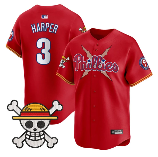 Bryce Harper Jersey #3 Philadelphia Phillies One Piece 2025 Stitched Red by My Store