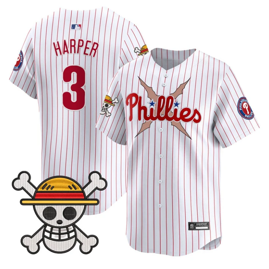 Bryce Harper Jersey #3 Philadelphia Phillies One Piece 2025 Stitched Stripes by My Store