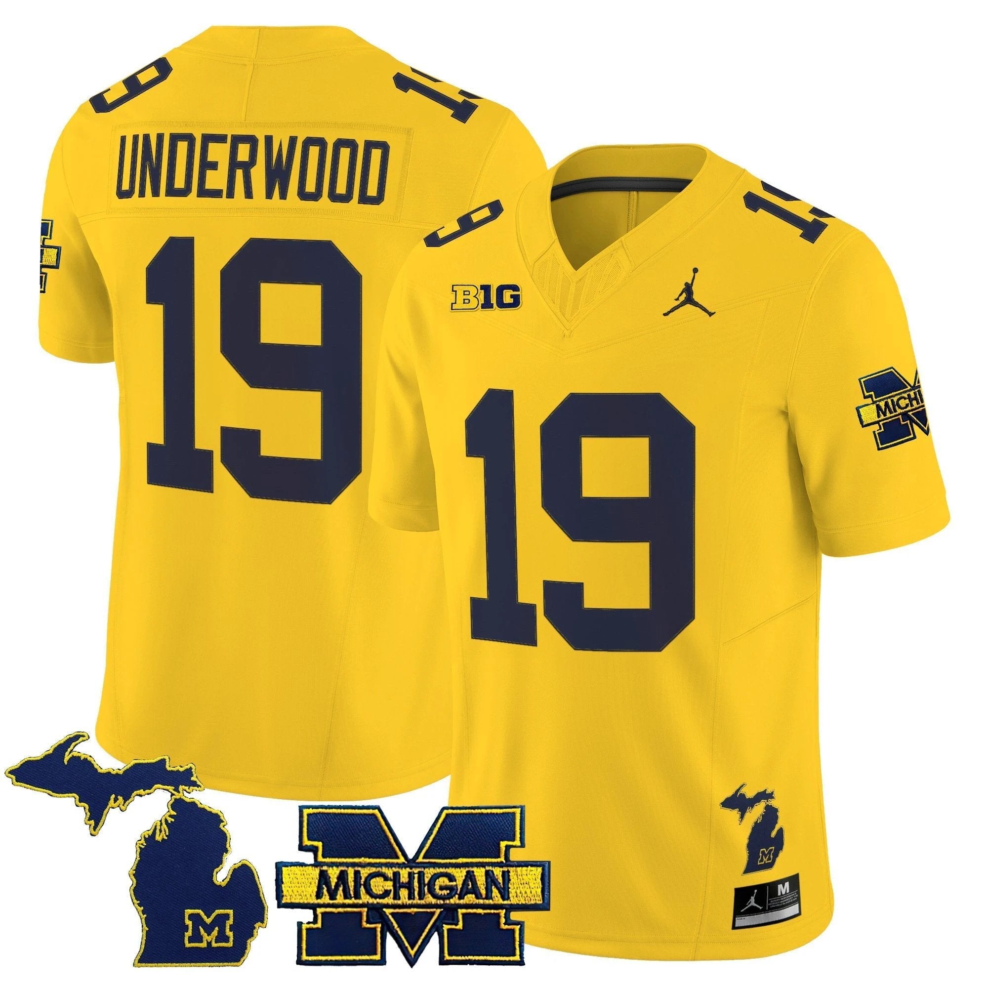 Bryce Underwood Jersey #19 Michigan Wolverines 2025 Stitched Maize by NCAA Football Jersey